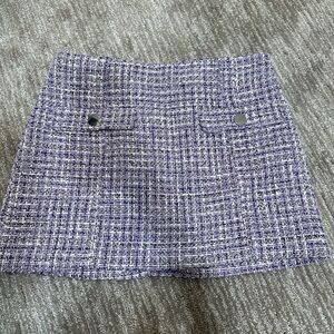 Zara Lavender Tweed Mini Skirt
